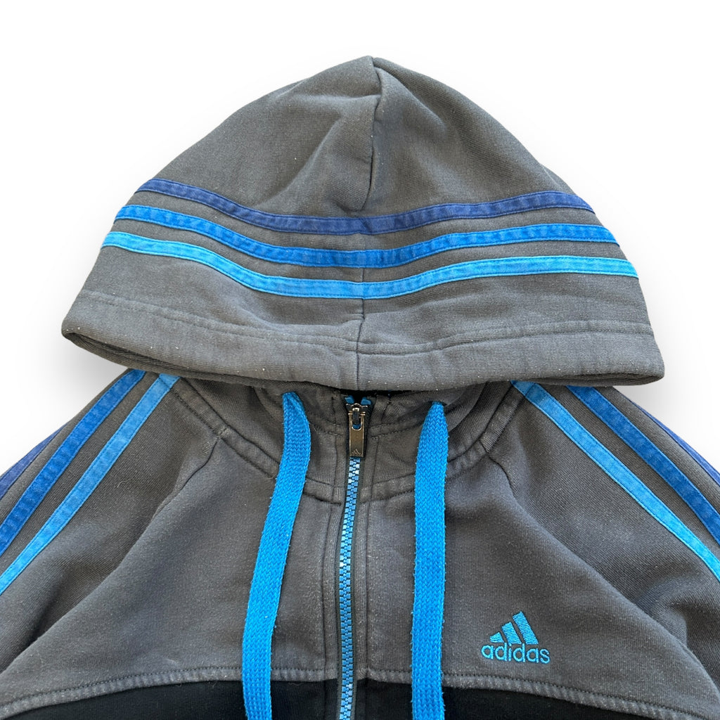 Adidas Three Stripe Blue Hoodie (S)