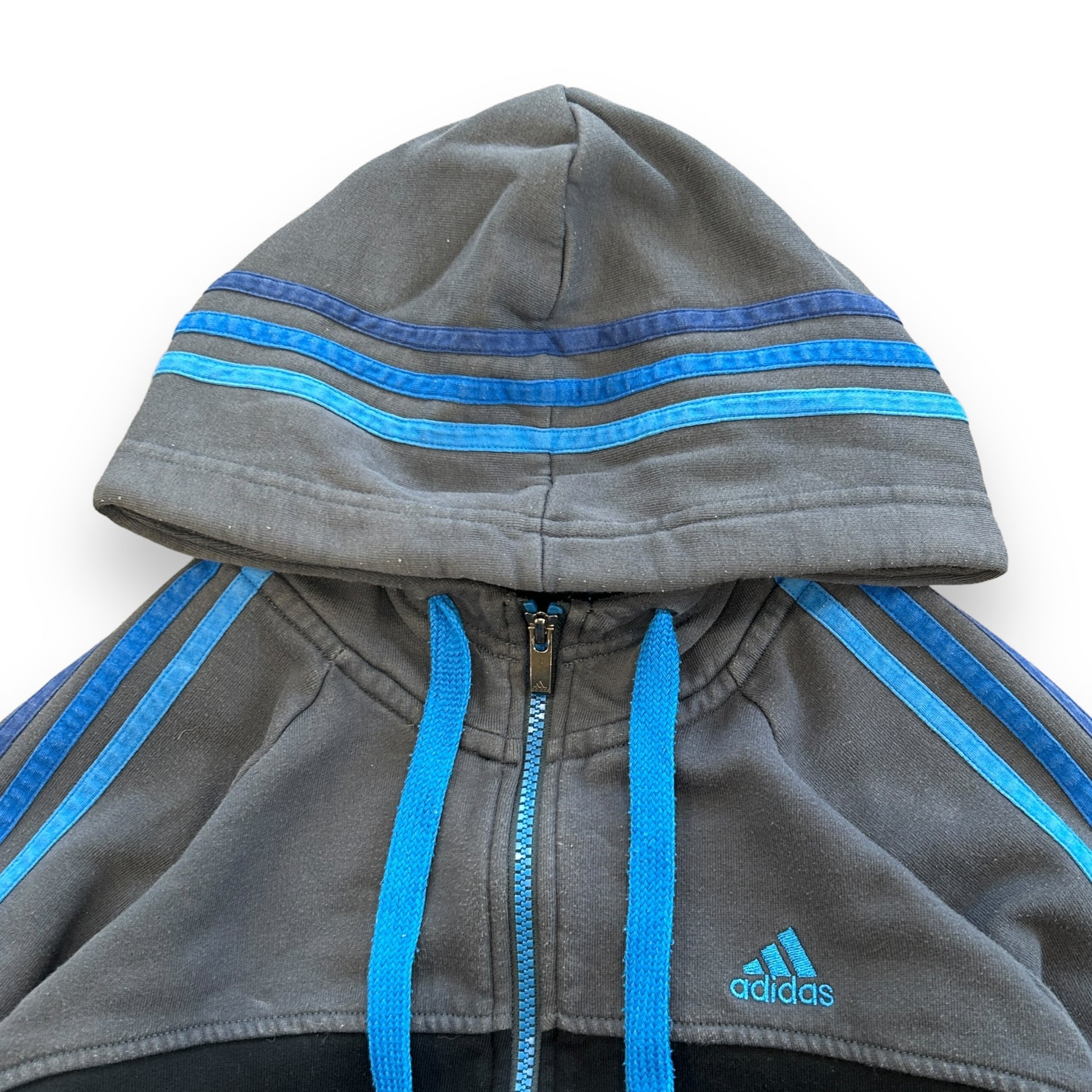 Adidas Three Stripe Blue Hoodie (S)