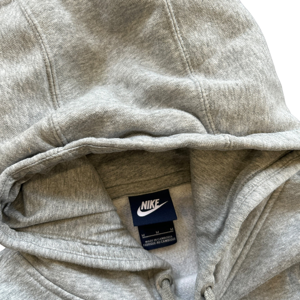 00s Grey Nike Club Embroidered Hoodie (M)