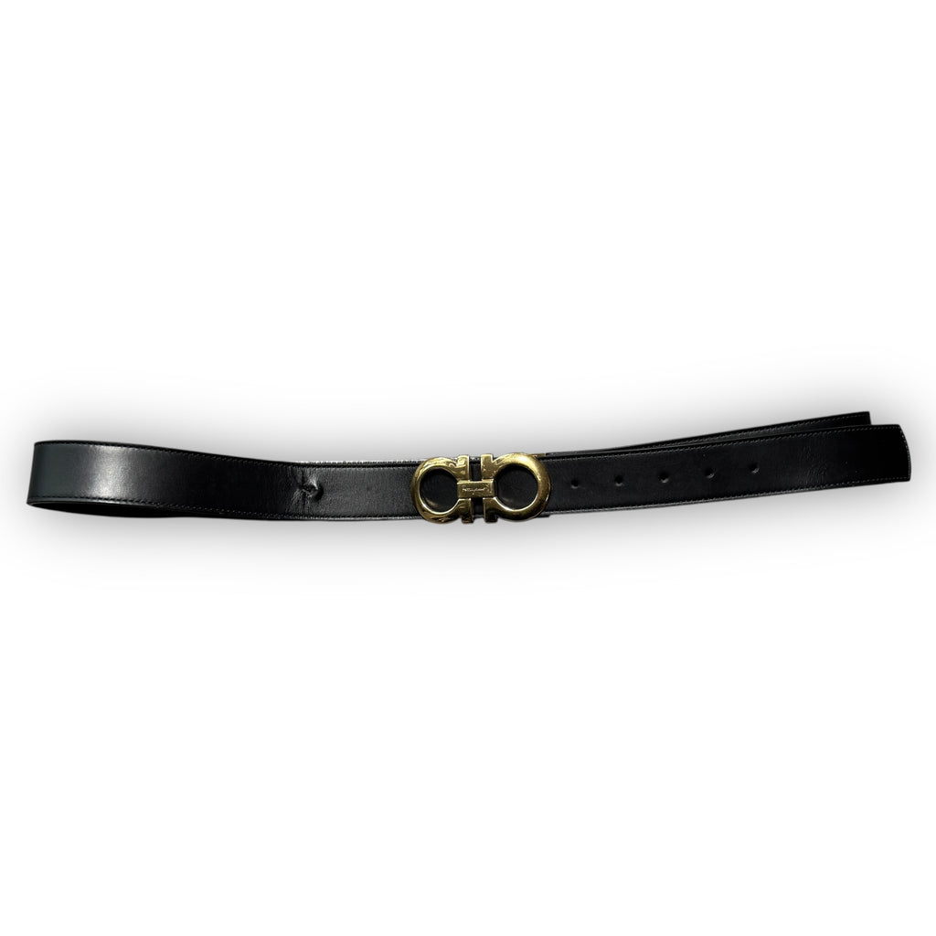 Black Leather Ferragamo Belt