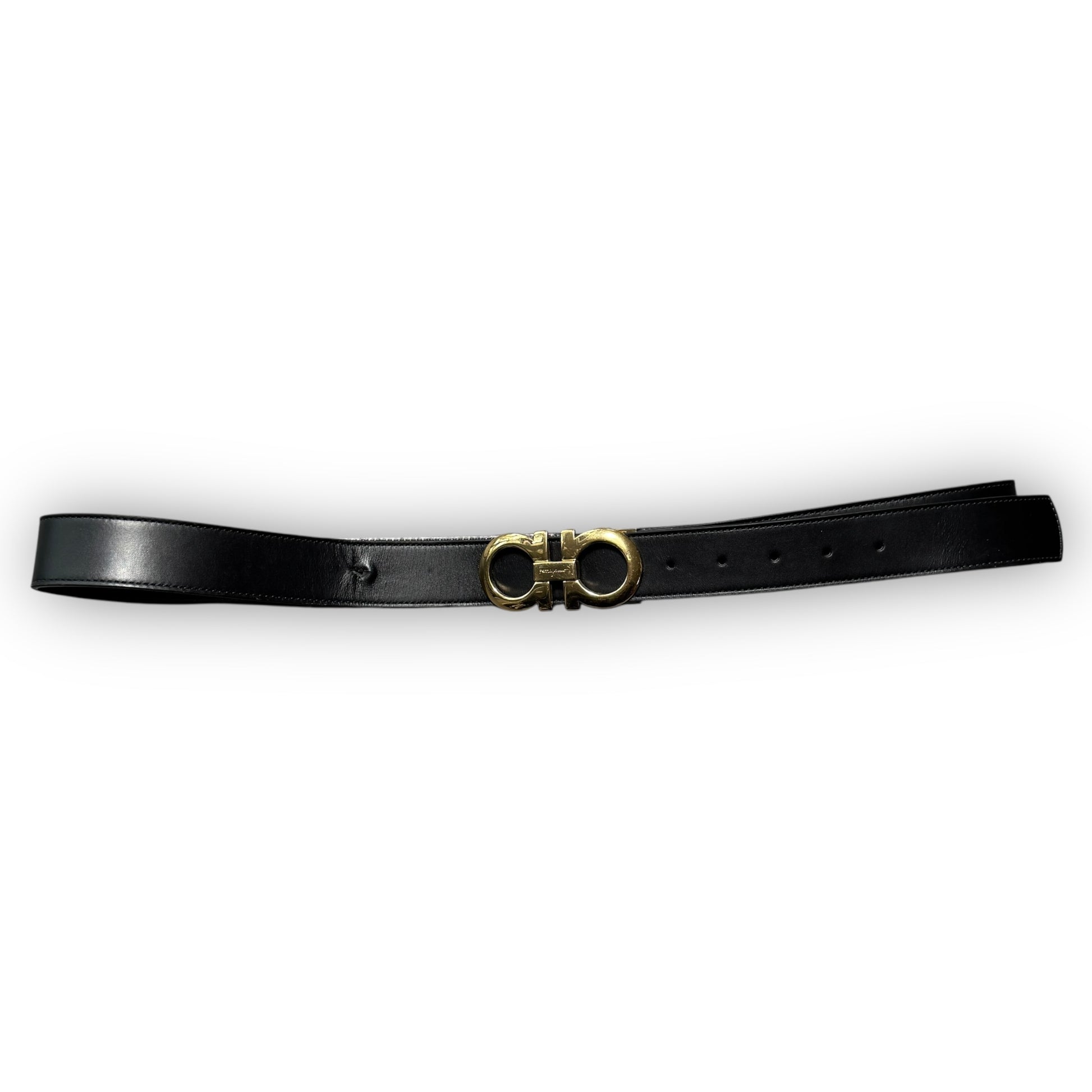 Black Leather Ferragamo Belt
