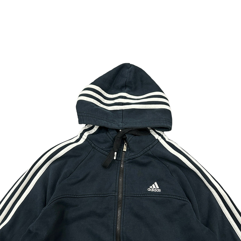 00s Adidas Black Three Stripe Hoodie
