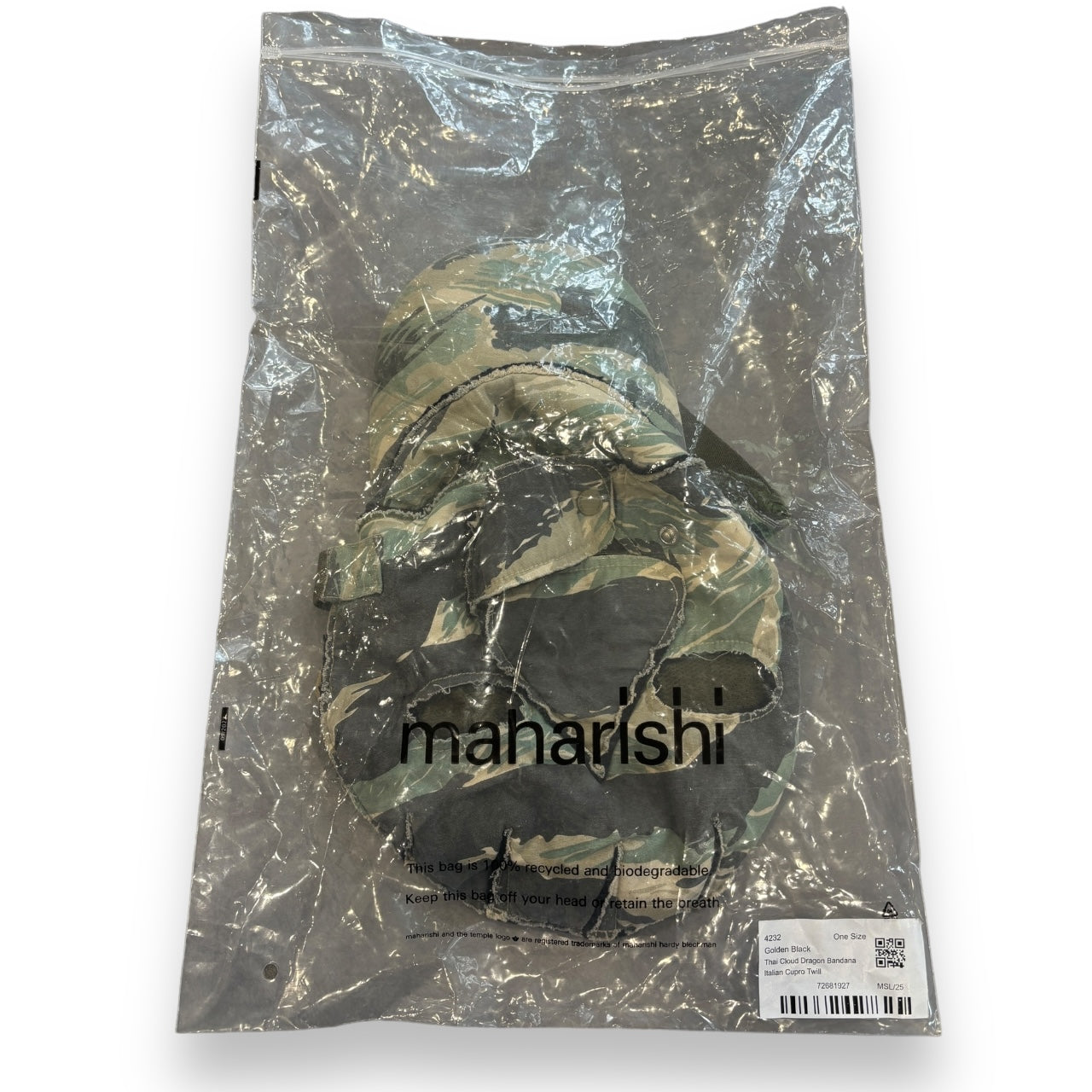 Rare Maharishi Templar 2 in 1 Hat / Mask