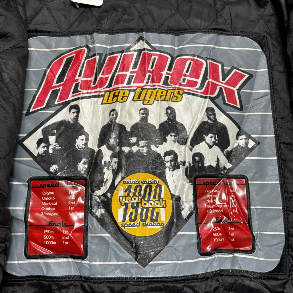 1990 Avirex Ice Tigers Leather Jacket (L)