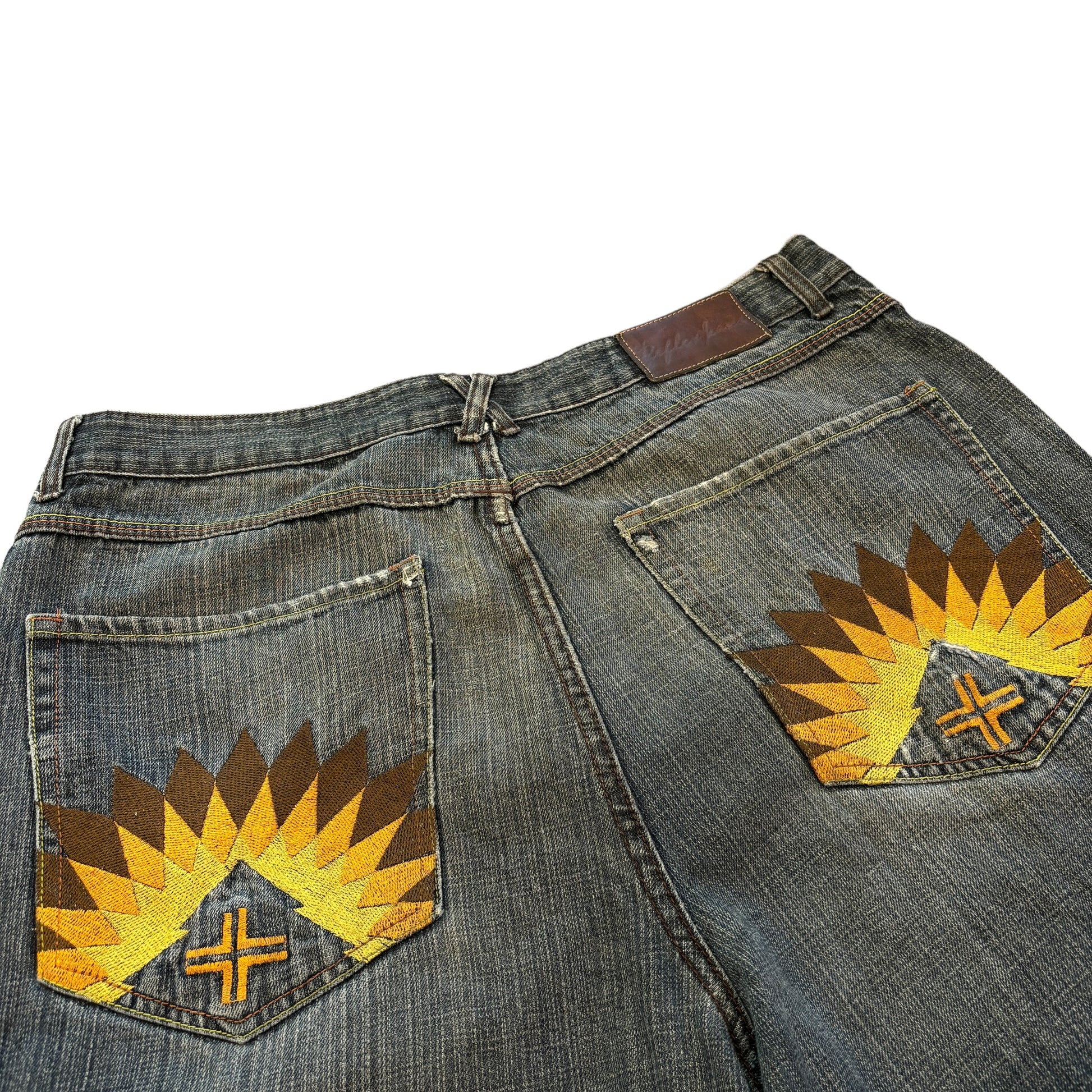 00's Baggy Hip Hop Embroidered Jeans (38W)