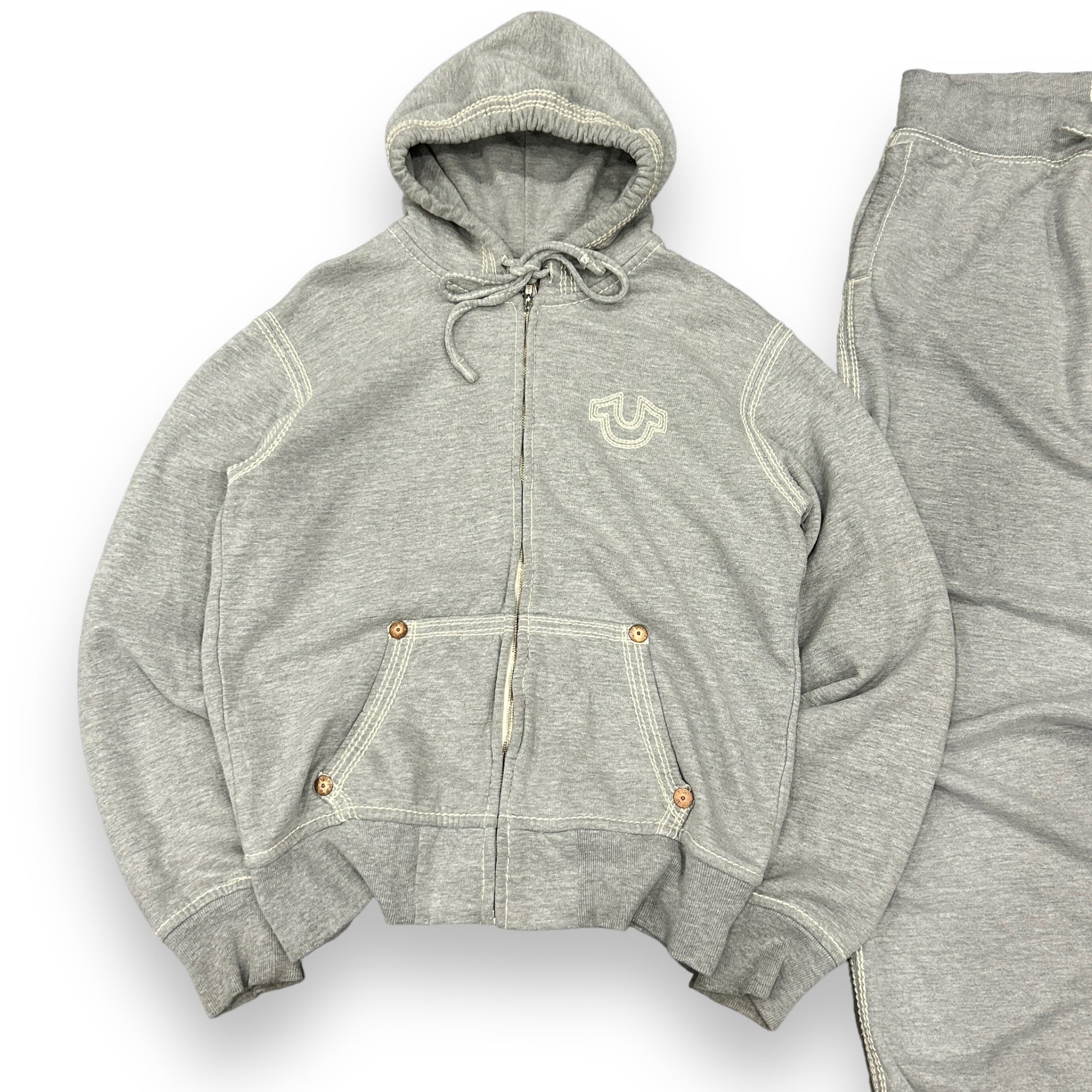 True Religion Grey Triple Stitch Tracksuit (M)