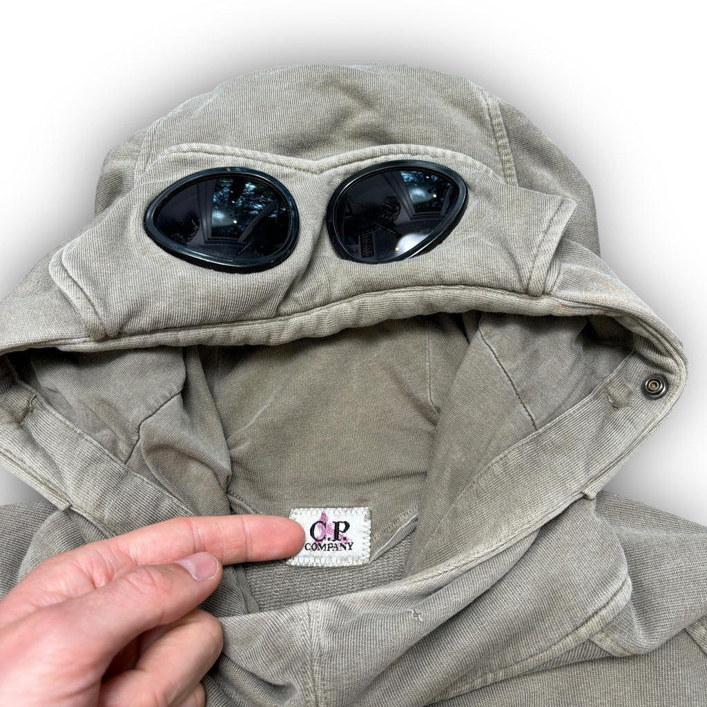 Khaki C.P Company Side Zip Hoodie (M)