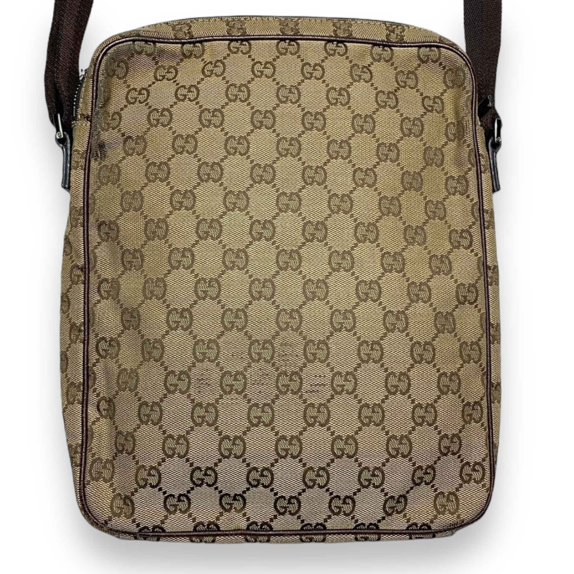 Authentic Gucci GG Monogram Cross Body Messenger Bag