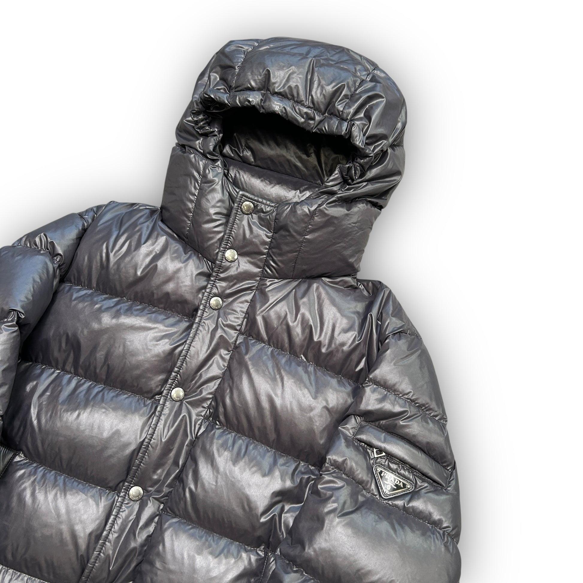2013 Prada Milano Nylon Elderdown Puffer Coat (L)