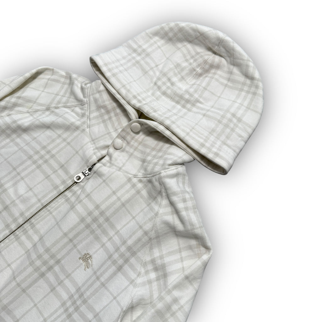 White Burberry Nova Check Hoodie (L)