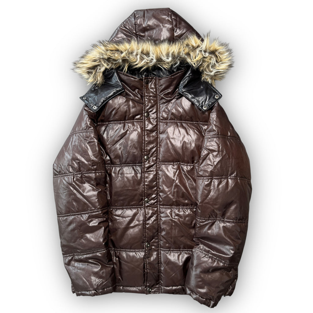 Brown Japanese Fur Puffer Coat (M)