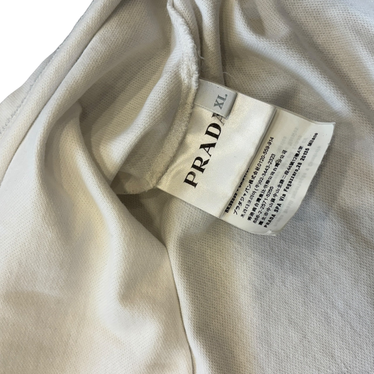 White Prada Polo Shirt (XL)