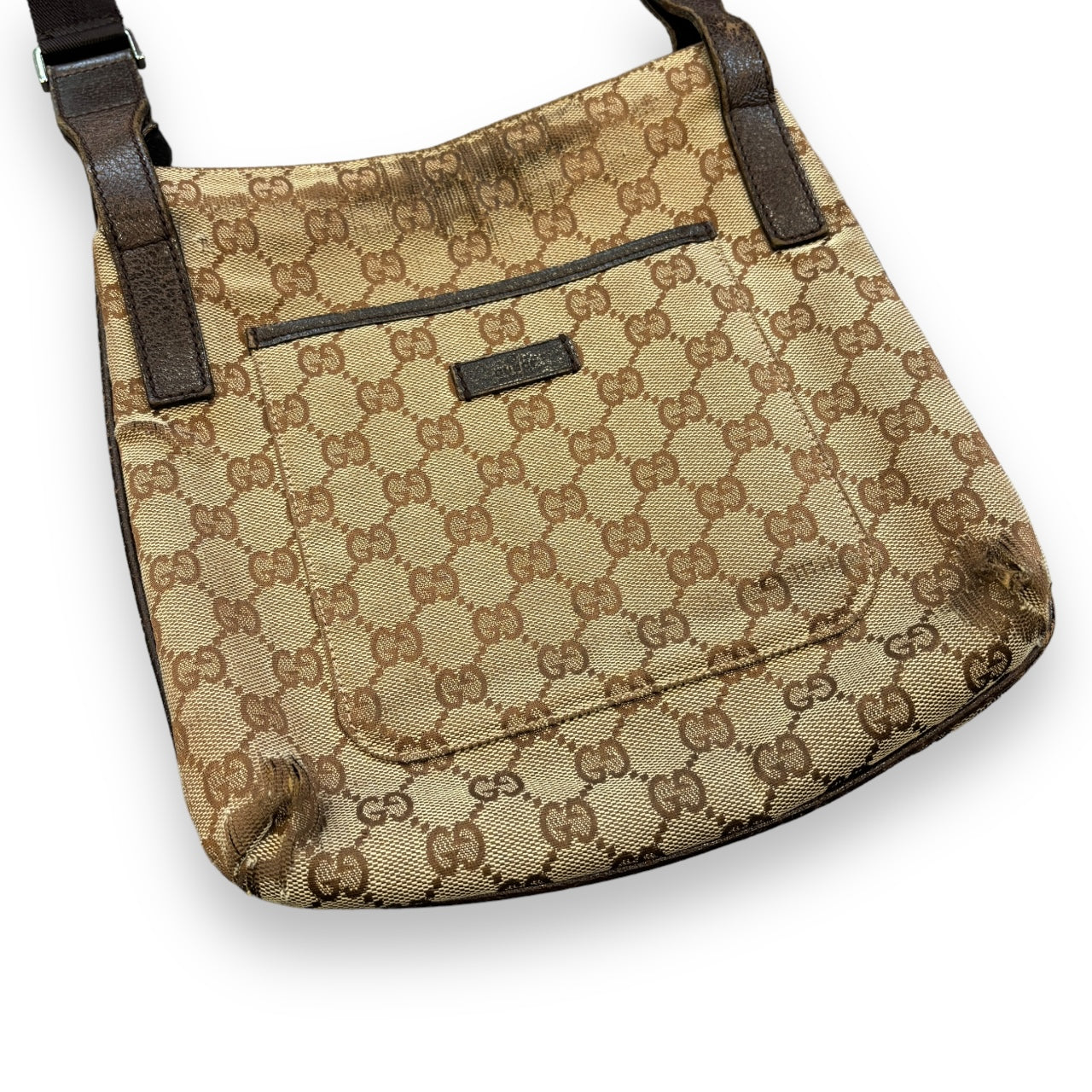 Authentic Vintage Gucci GG Monogram Crossbody Messenger Bag