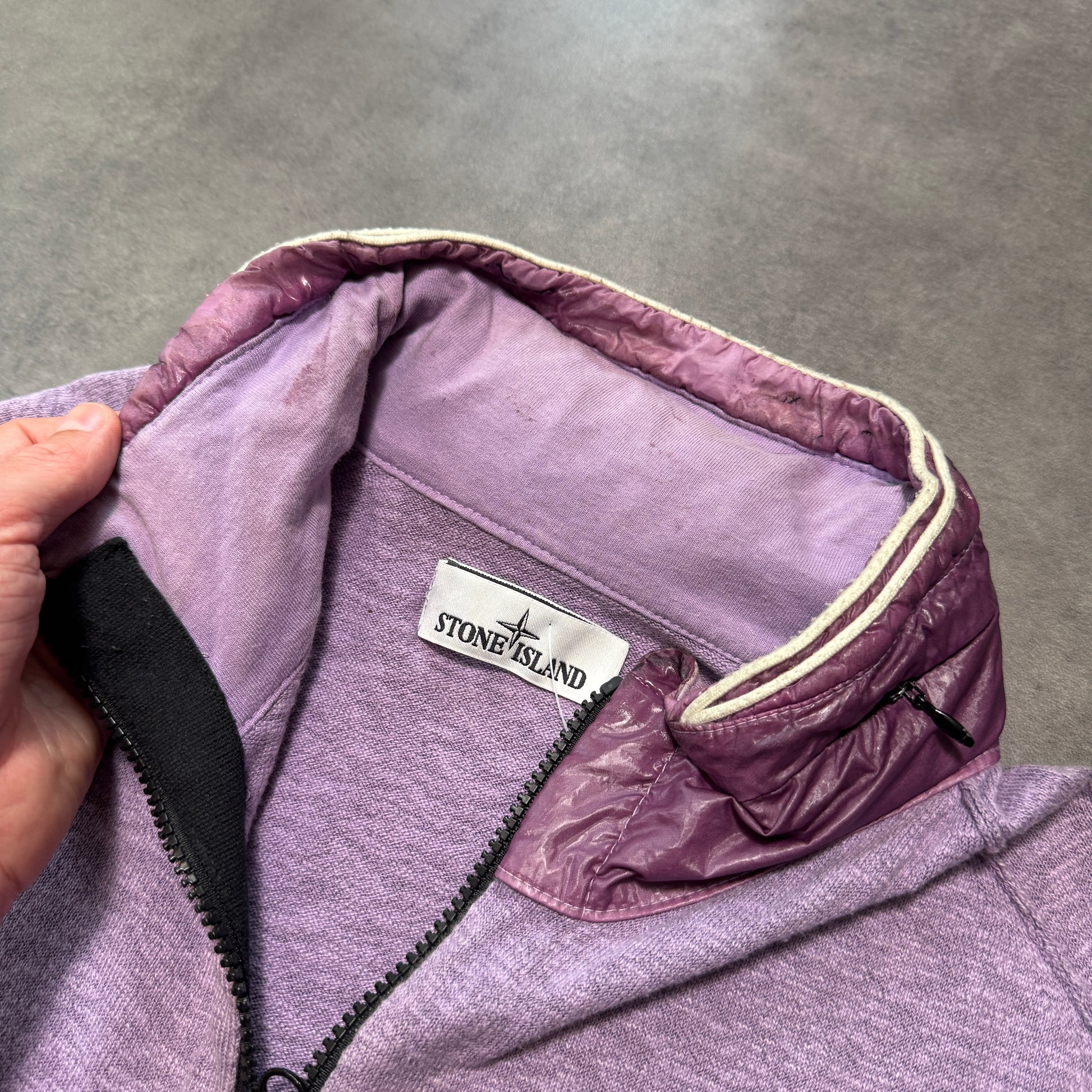 Stone Island Wool Zip Up Hooded Jumper (XL)