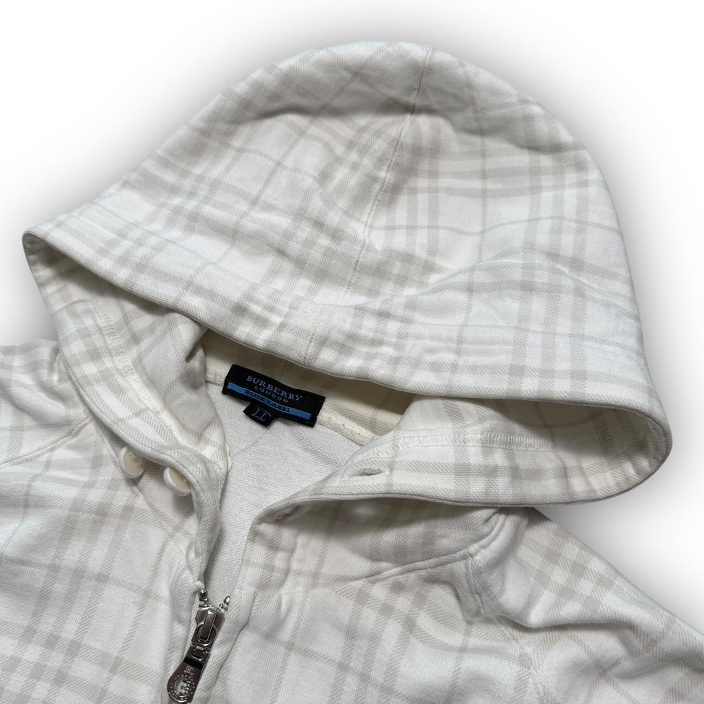 White Burberry Nova Check Hoodie (L)