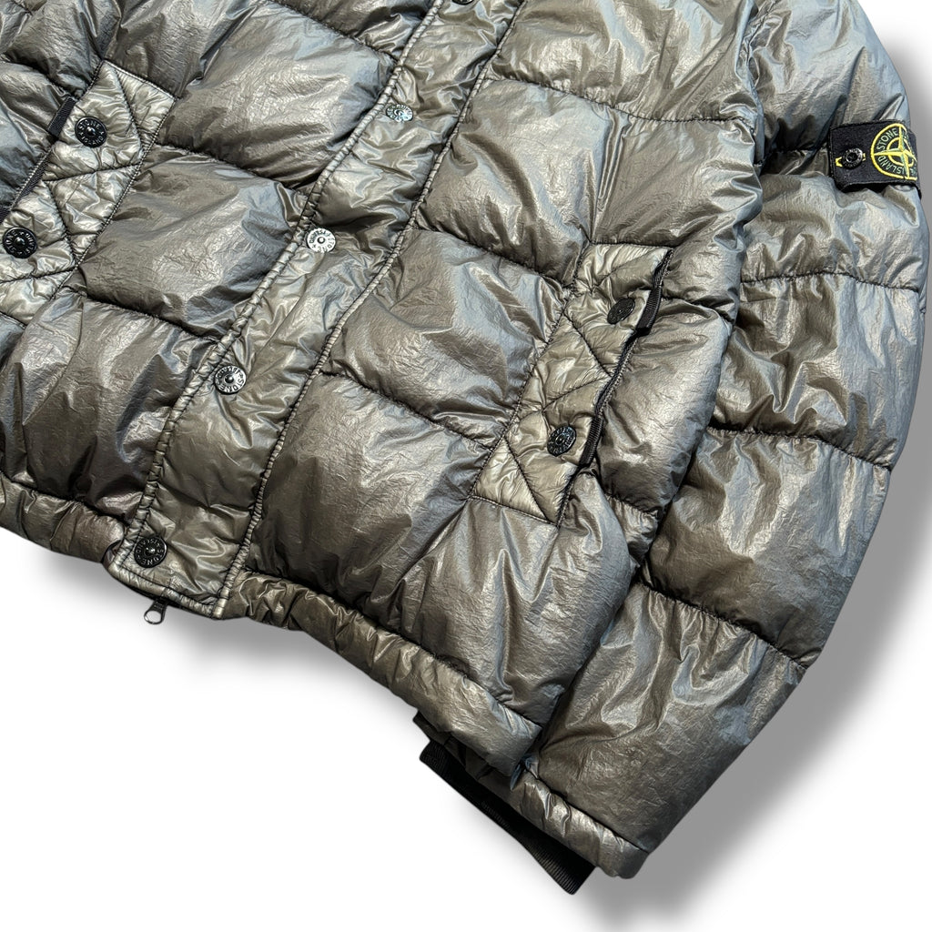 Stone Island Gunmetal Khaki Garment Dyed Down Jacket (XL)
