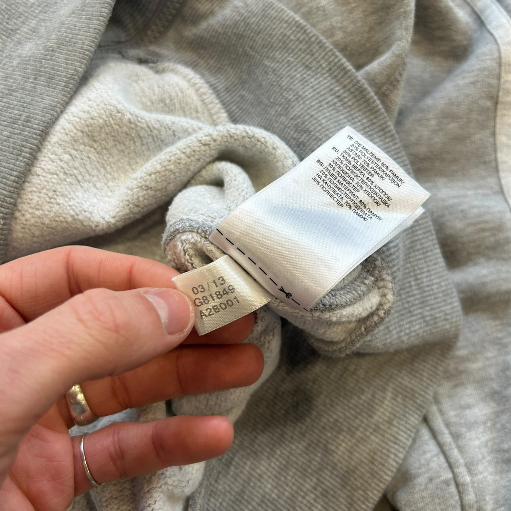 Adidas Three Stripe Grey Hoodie (M)