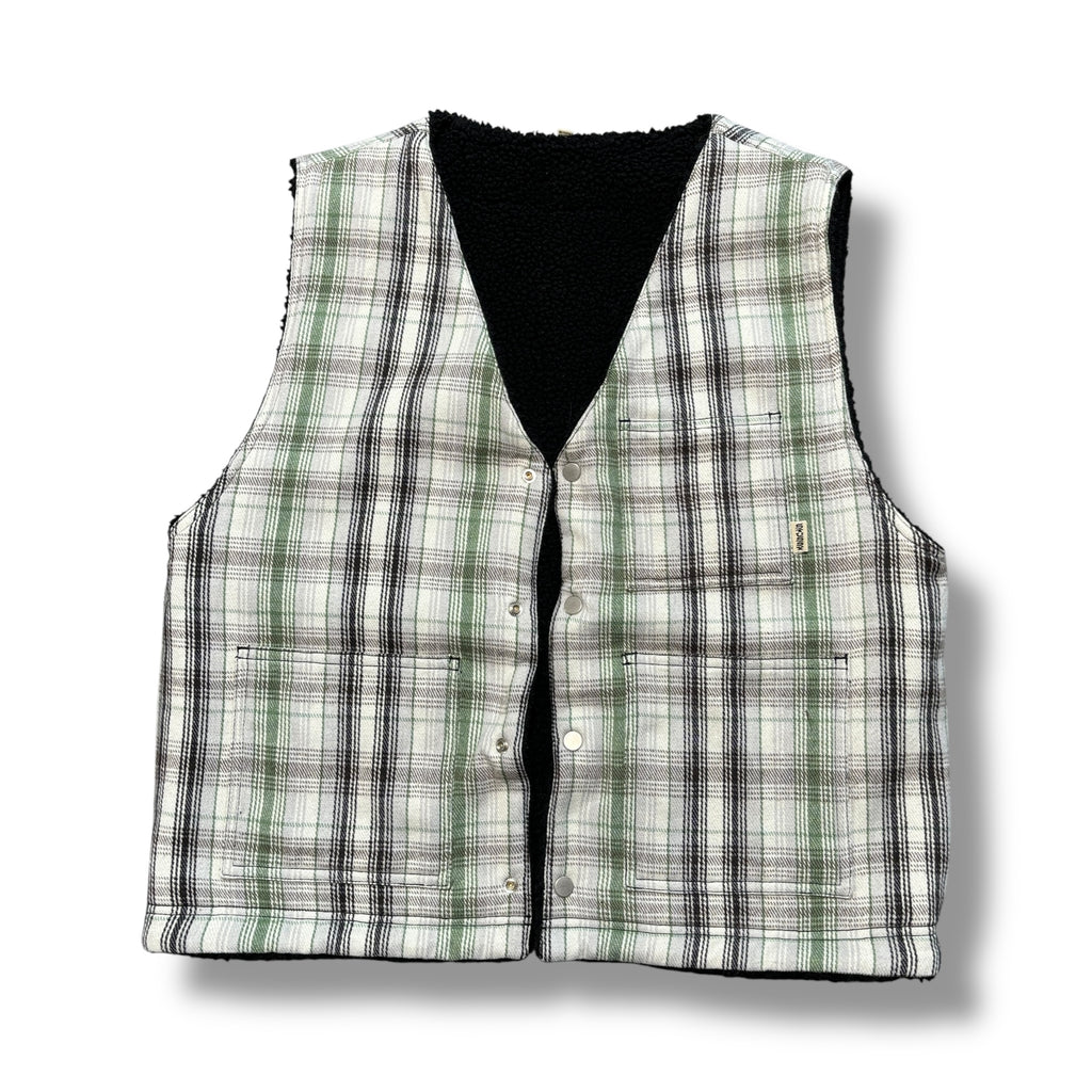 Stussy Reversible Plaid Gilet (M)