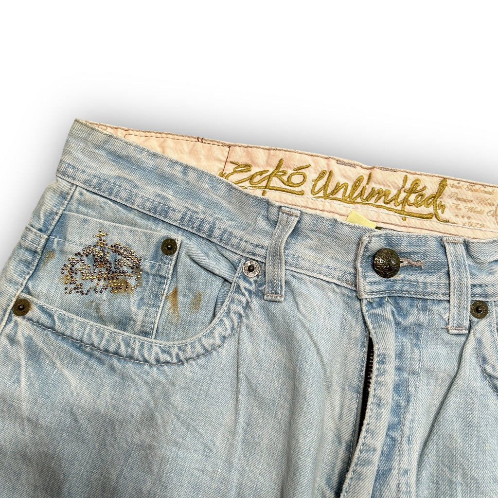 00s Ecko Unltd Rhinestone Baggy Jorts (32")
