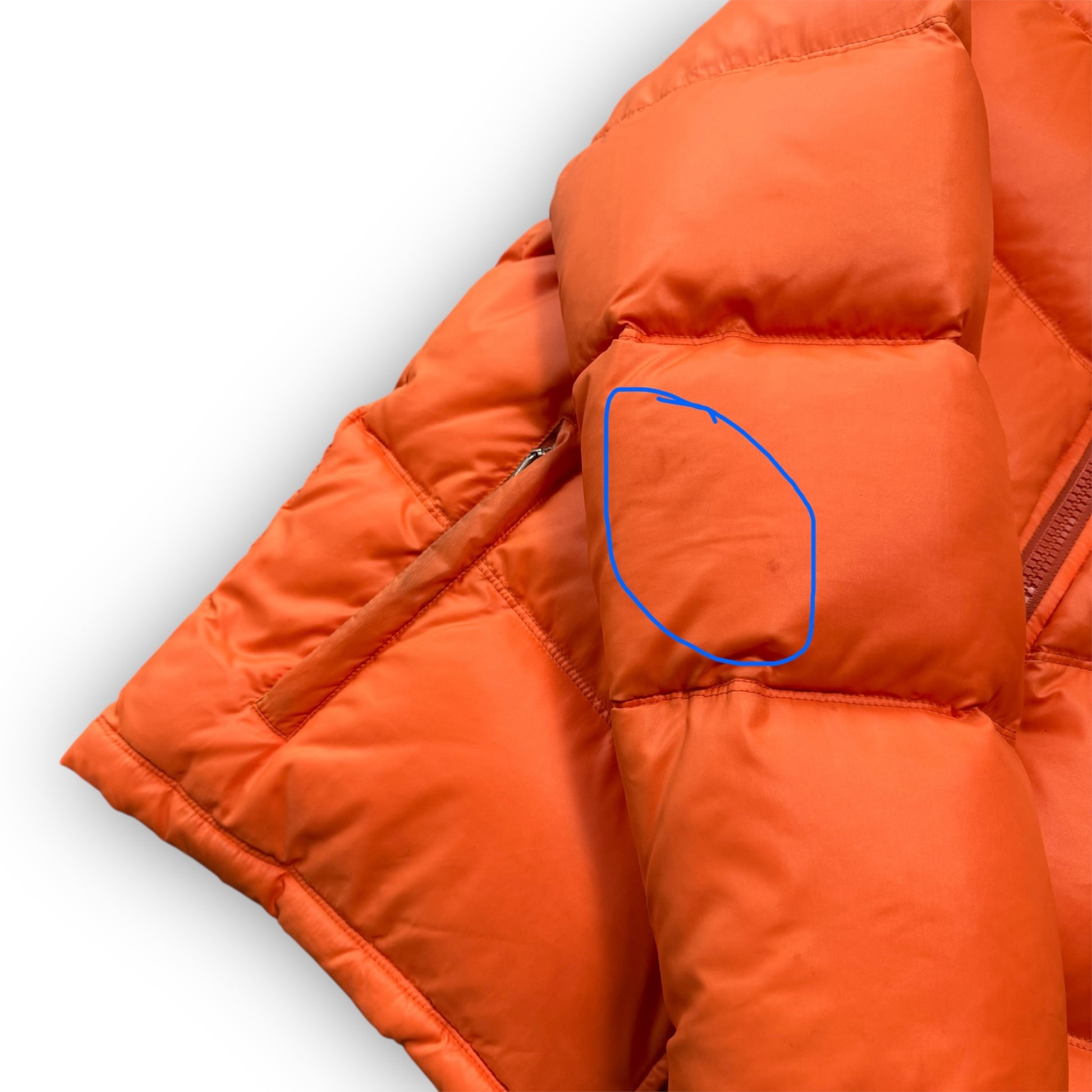 Orange Burberry Fur Puffer Coat (M)