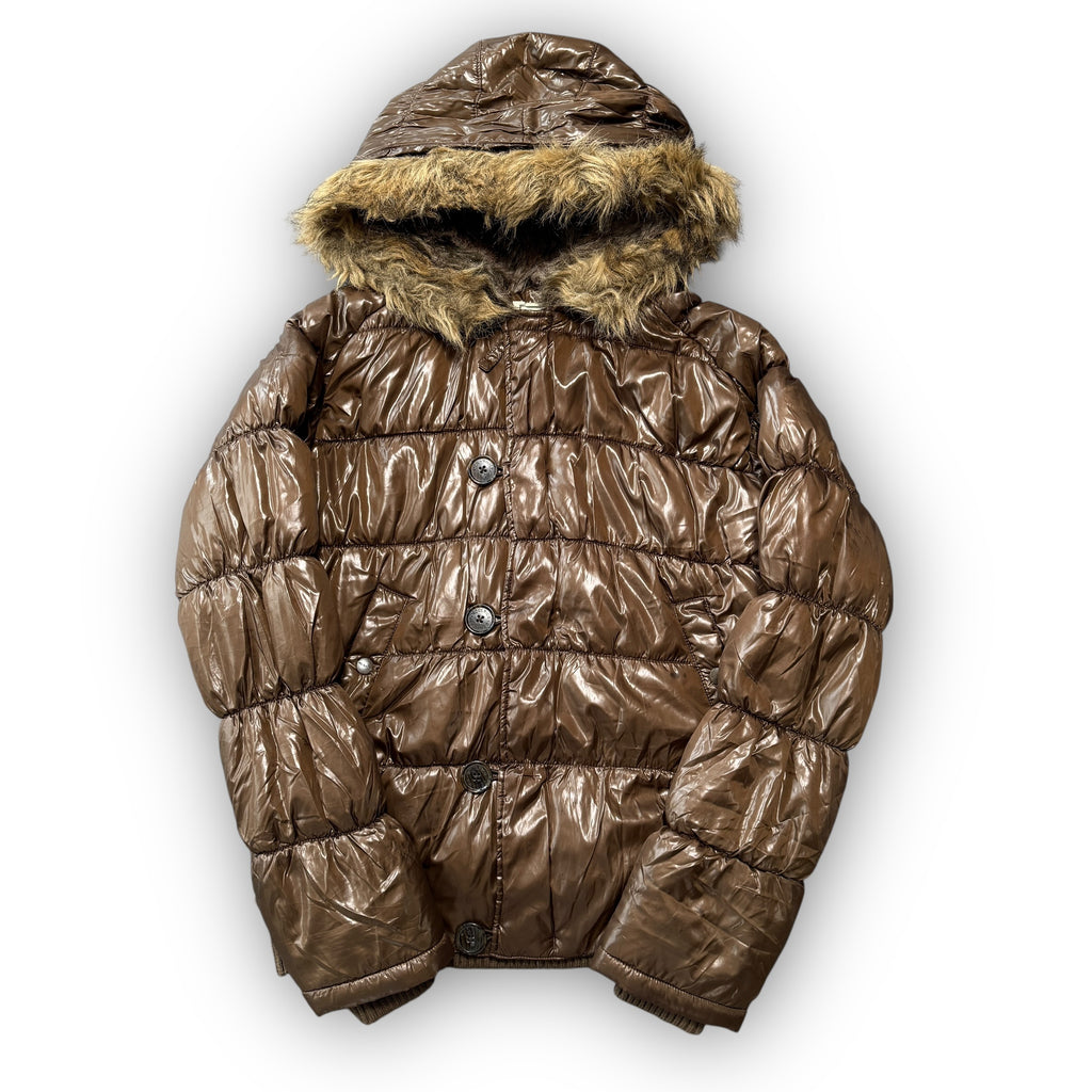 Brown Japanese Fur Puffer Coat (L)
