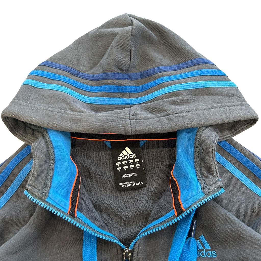 Adidas Three Stripe Blue Hoodie (S)