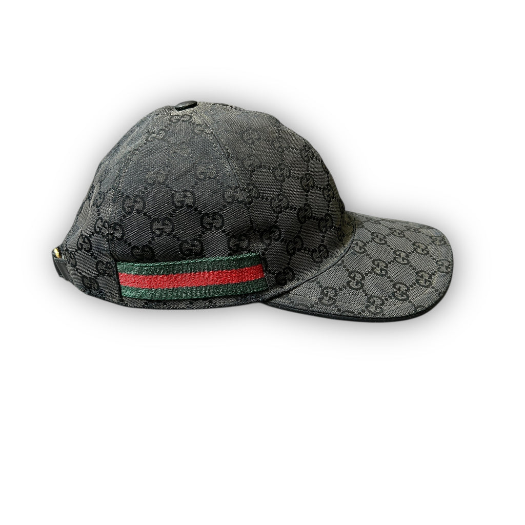 Black Gucci GG Monogram Cap