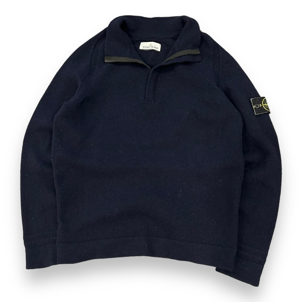Navy Stone Island Half Zip Knit Jumper (L)