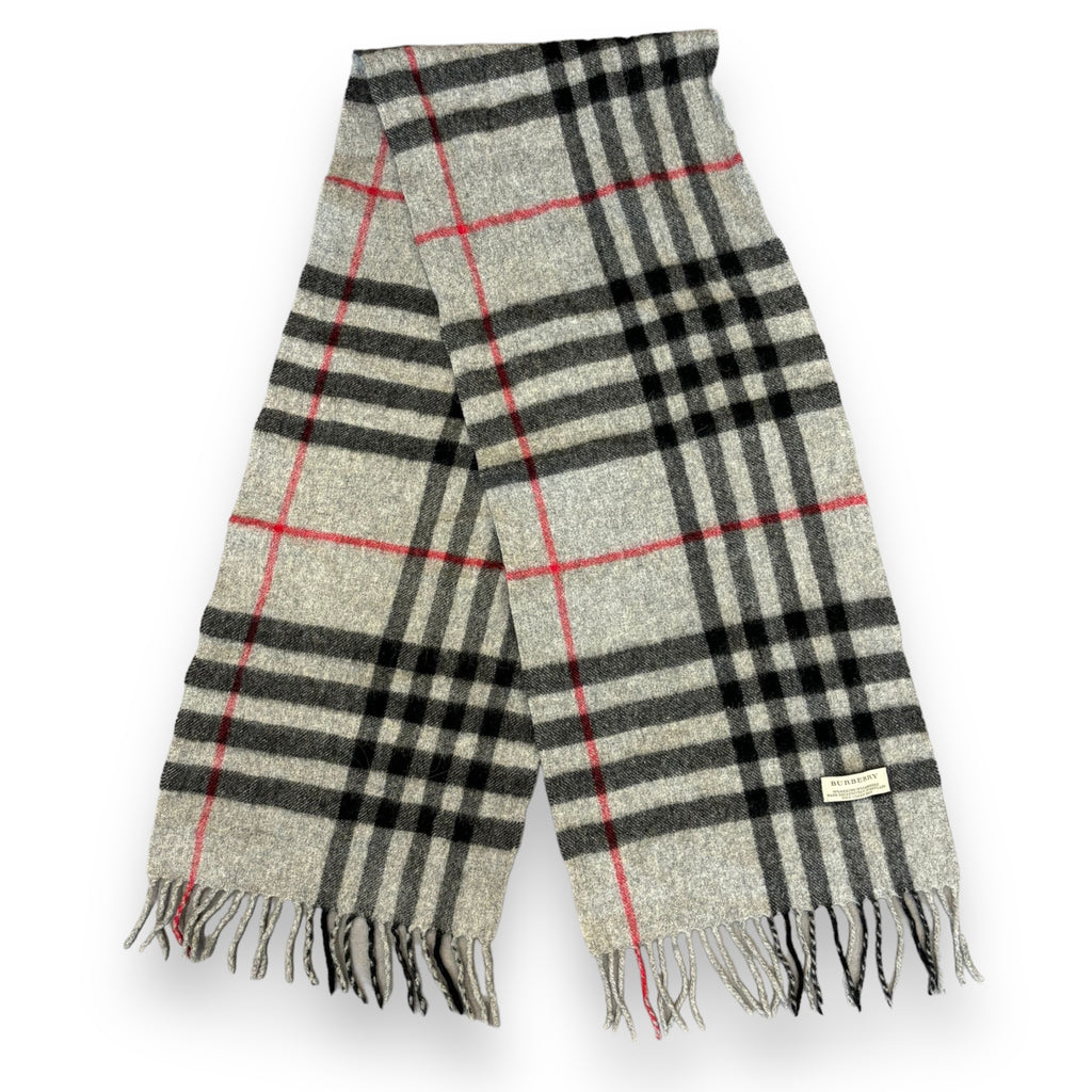 Grey Burberry Nova Check Scarf (60")