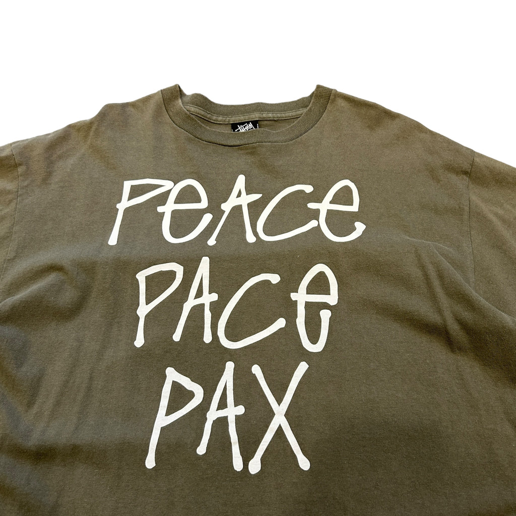 Vintage Stussy Khaki Graphic Tshirt (XL)