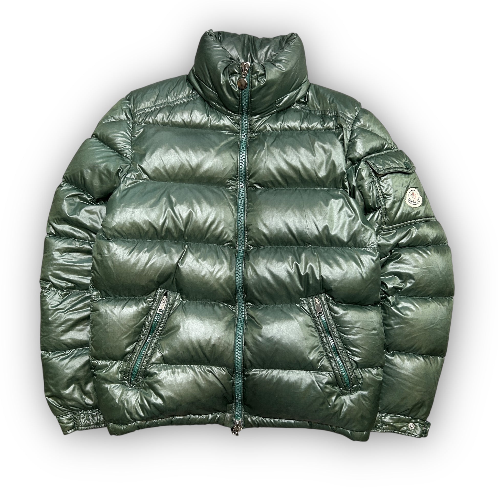 Green Moncler Maya Puffer Coat (S)