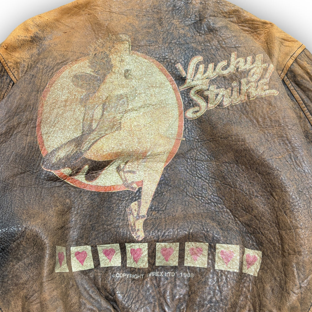 1988 Avirex 'Lucky Strike' Leather Jacket (S)