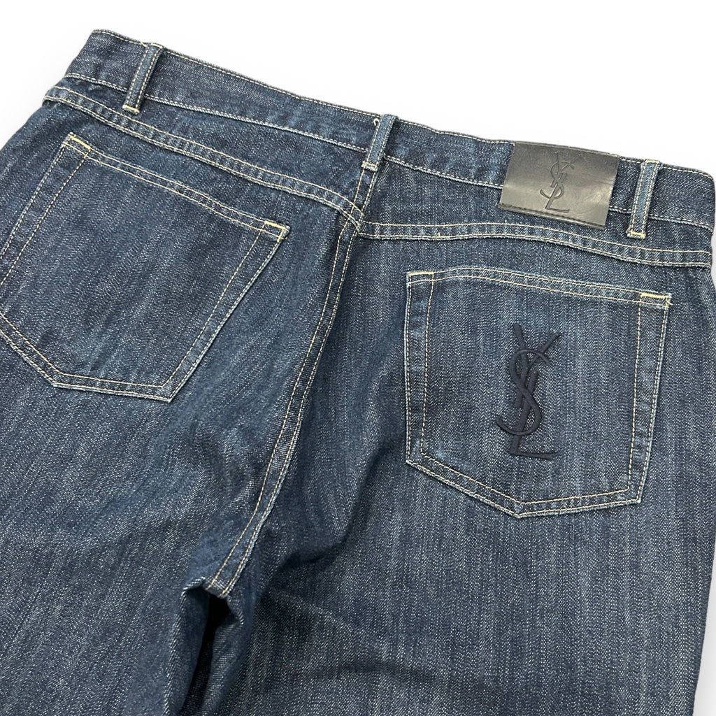 00's Embroidered Navy YSL Jeans (36)