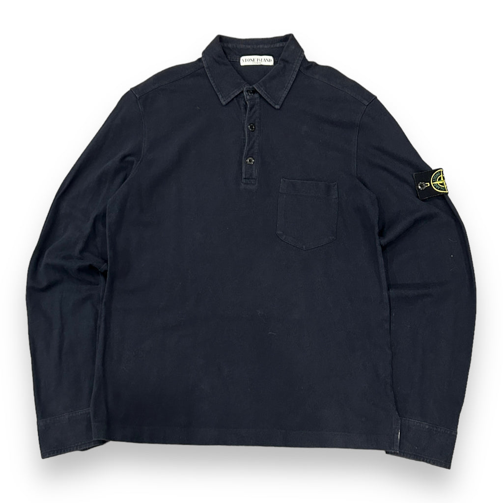 90's Stone Island Long sleeve Polo Shirt (L)