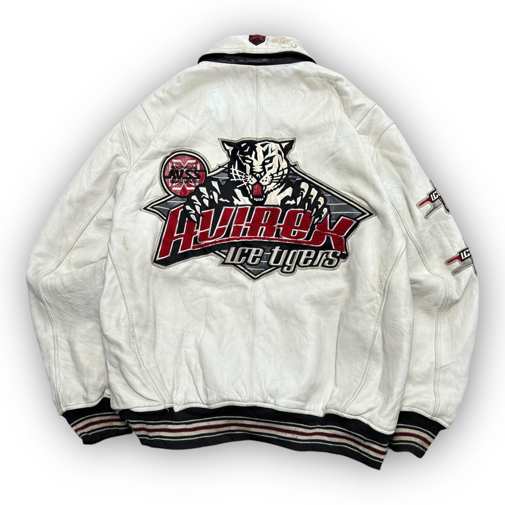 1990 Avirex Ice Tigers Leather Jacket (L)