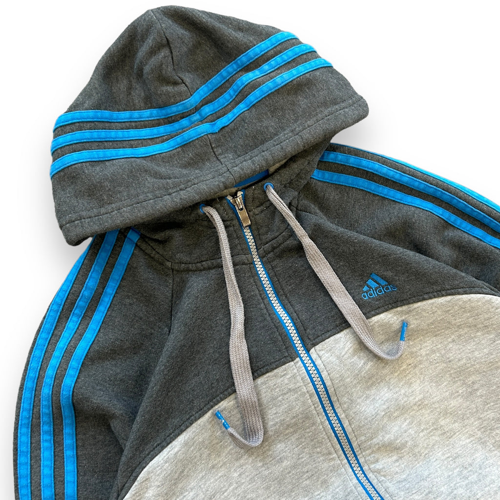 Adidas Three Stripe Grey Hoodie (M)
