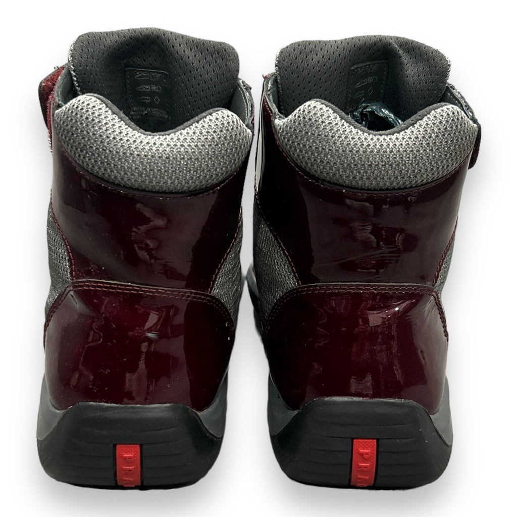 Prada America Cup High Top Patent Burgundy (UK10)