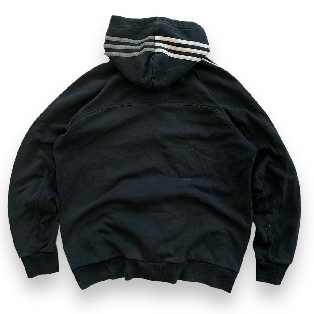 Adidas Three Stripe Black Hoodie (L)