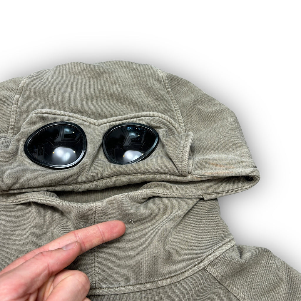 Khaki C.P Company Side Zip Hoodie (M)