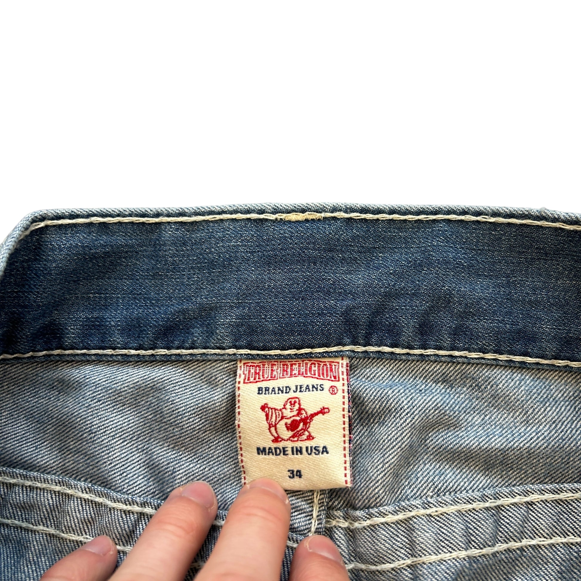 True Religion Big Stitch Baggy Jeans (36")
