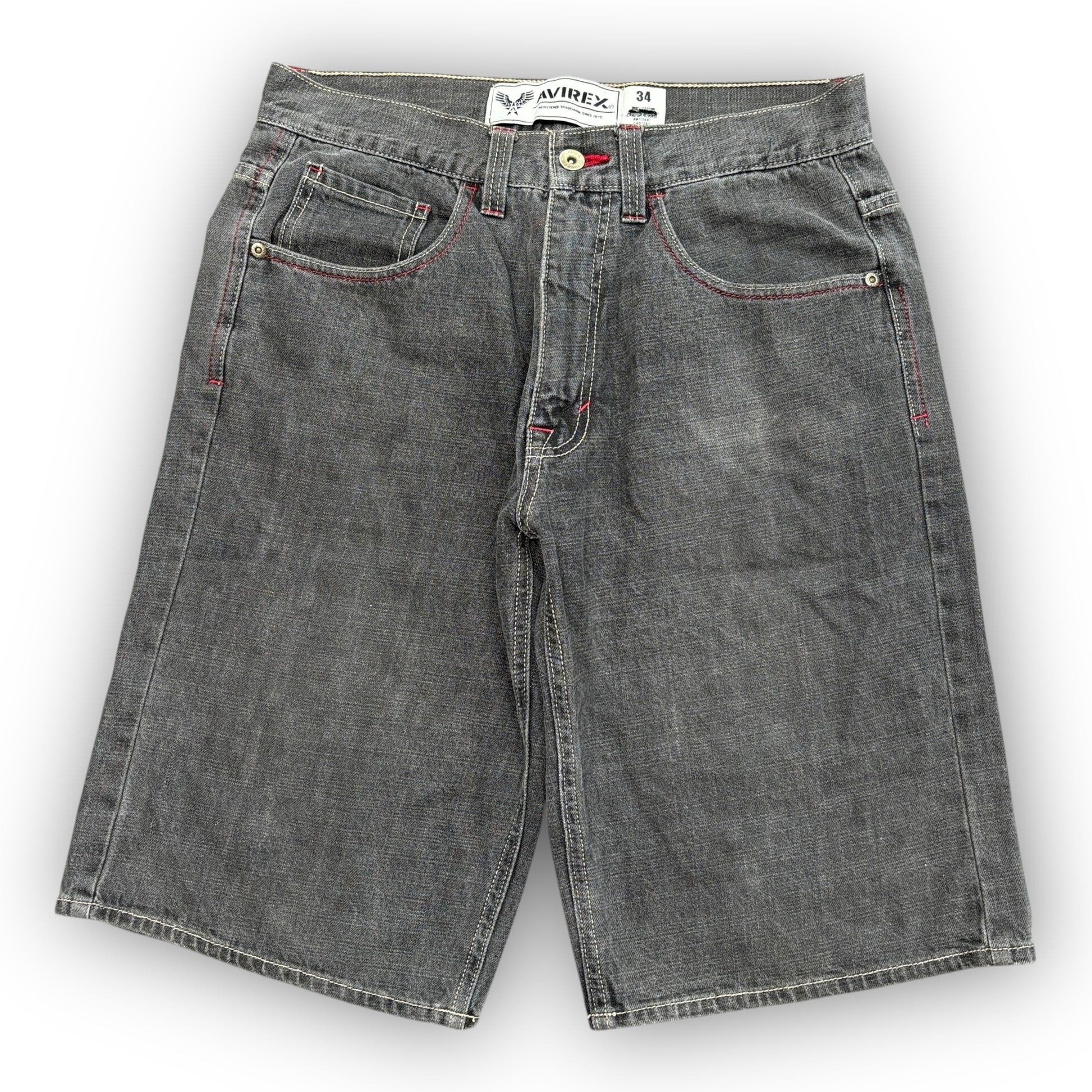 90s Grey Avirex Jorts (34")