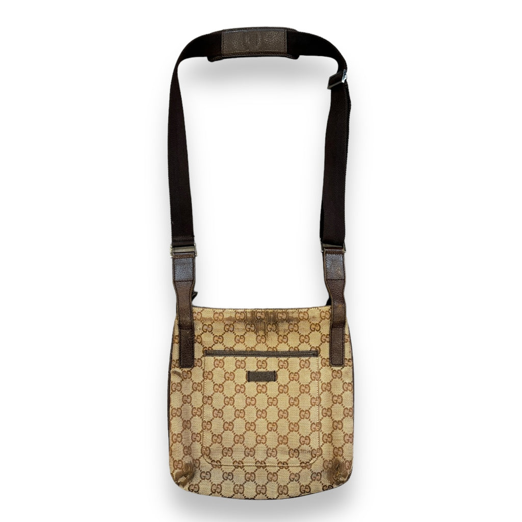 Authentic Vintage Gucci GG Monogram Crossbody Messenger Bag