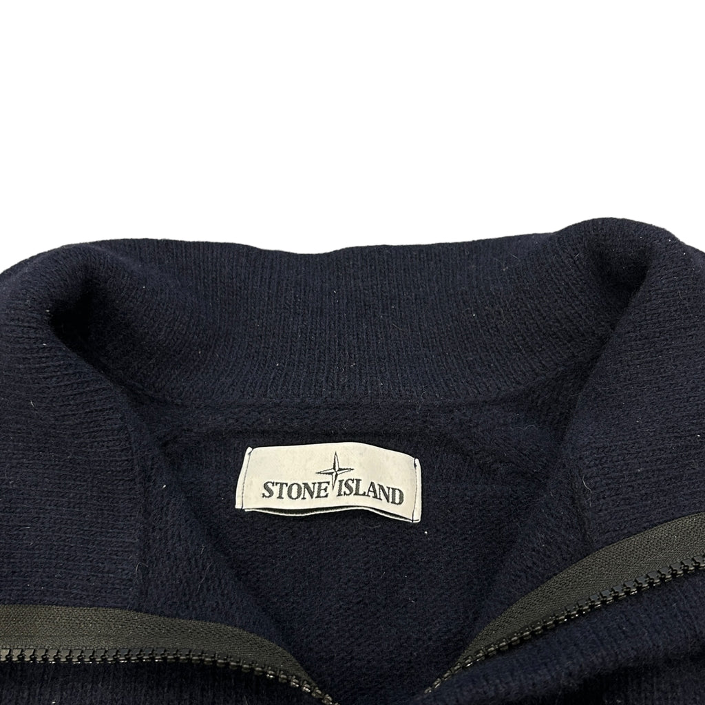 Navy Stone Island Half Zip Knit Jumper (L)