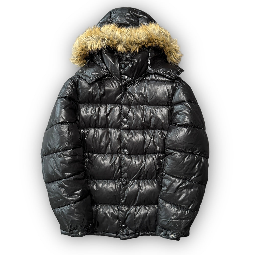 Black Japanese Fur Puffer Coat (M)