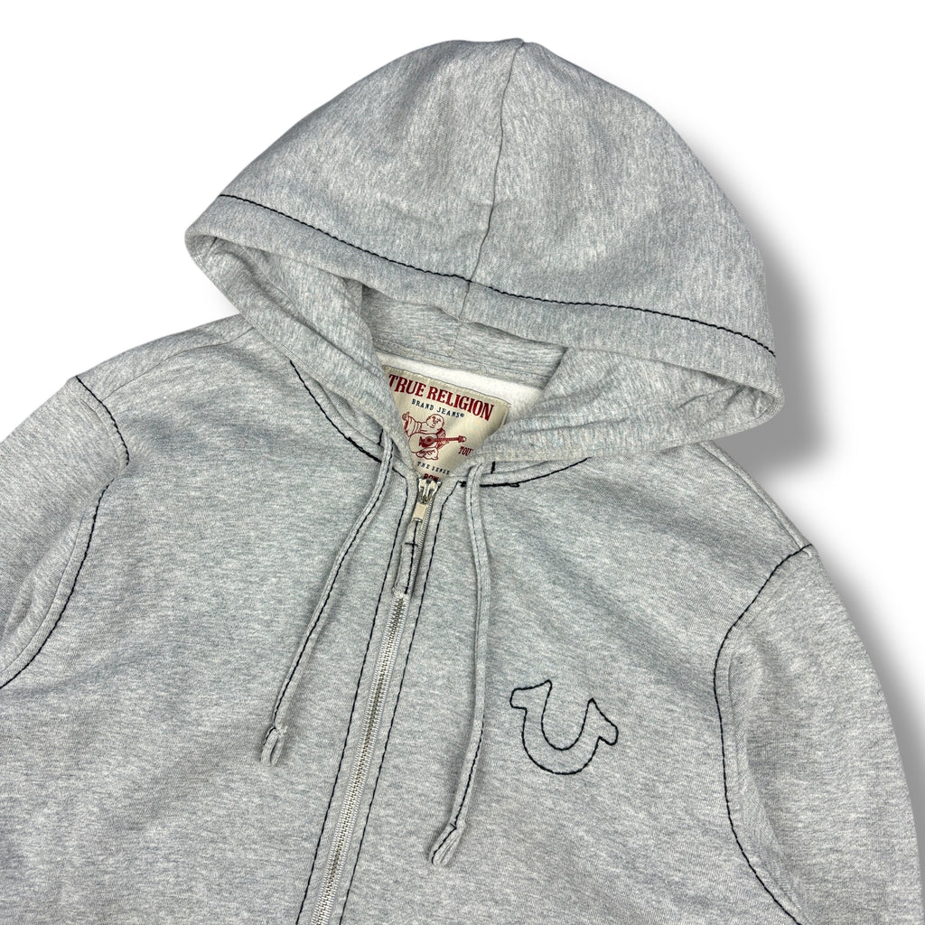 True Religion Grey Contrast Stitch Hoodie (M)