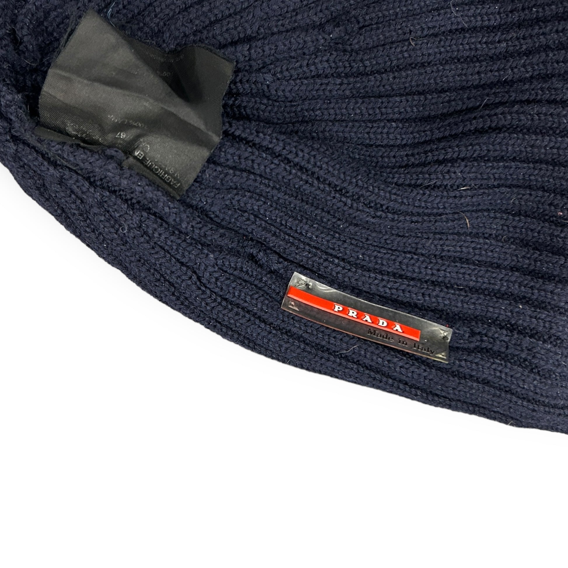 00s Navy Prada Beanie