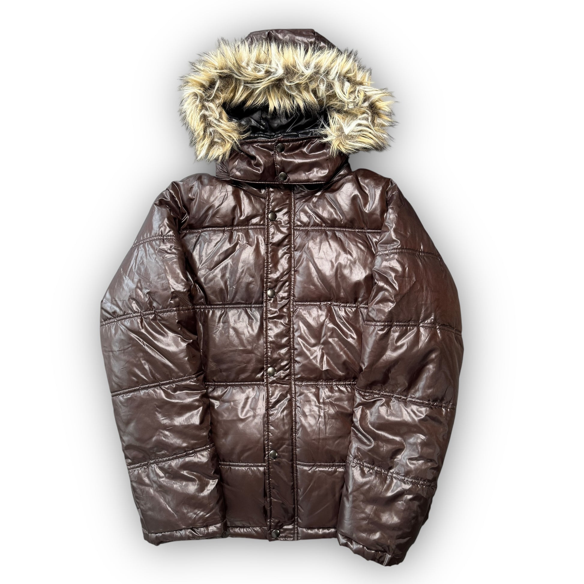 Brown Japanese Fur Puffer Coat (M)