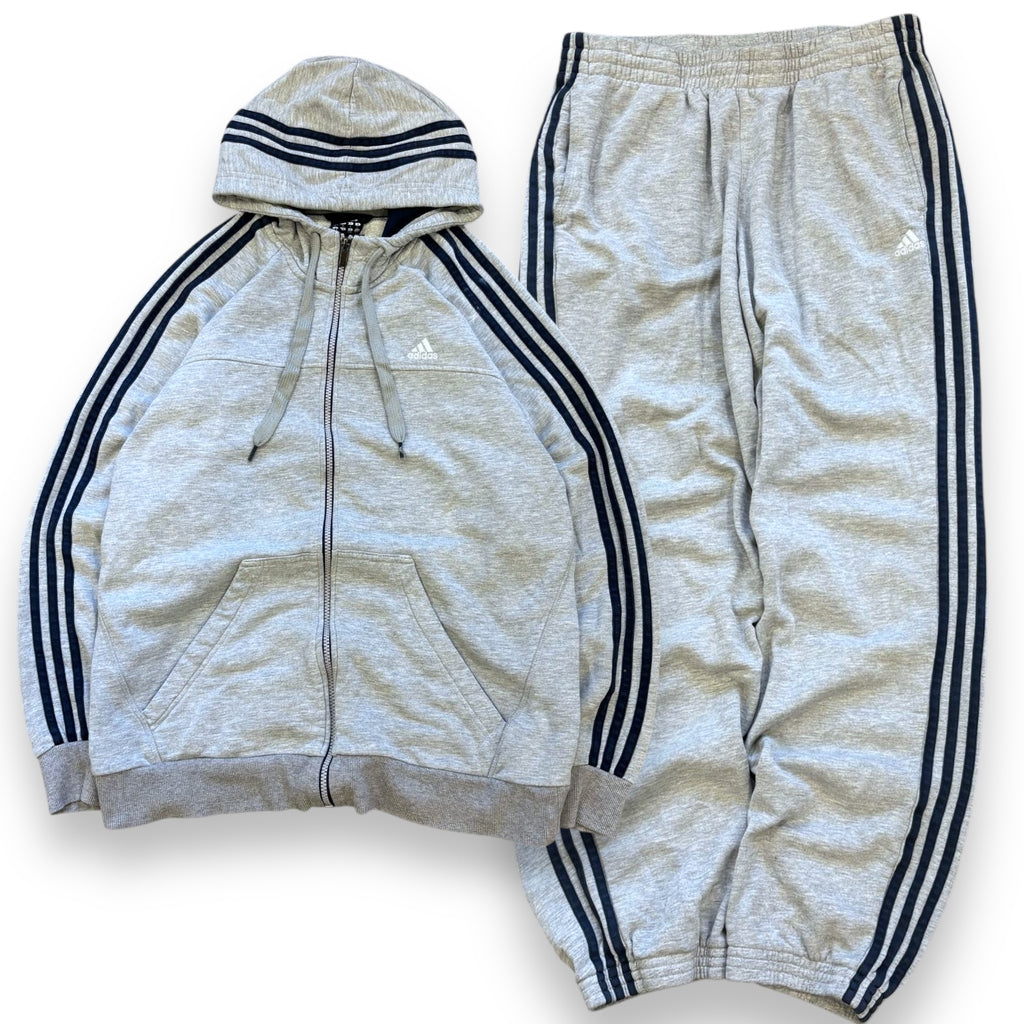 00s Grey Adidas Tracksuit Set (L)