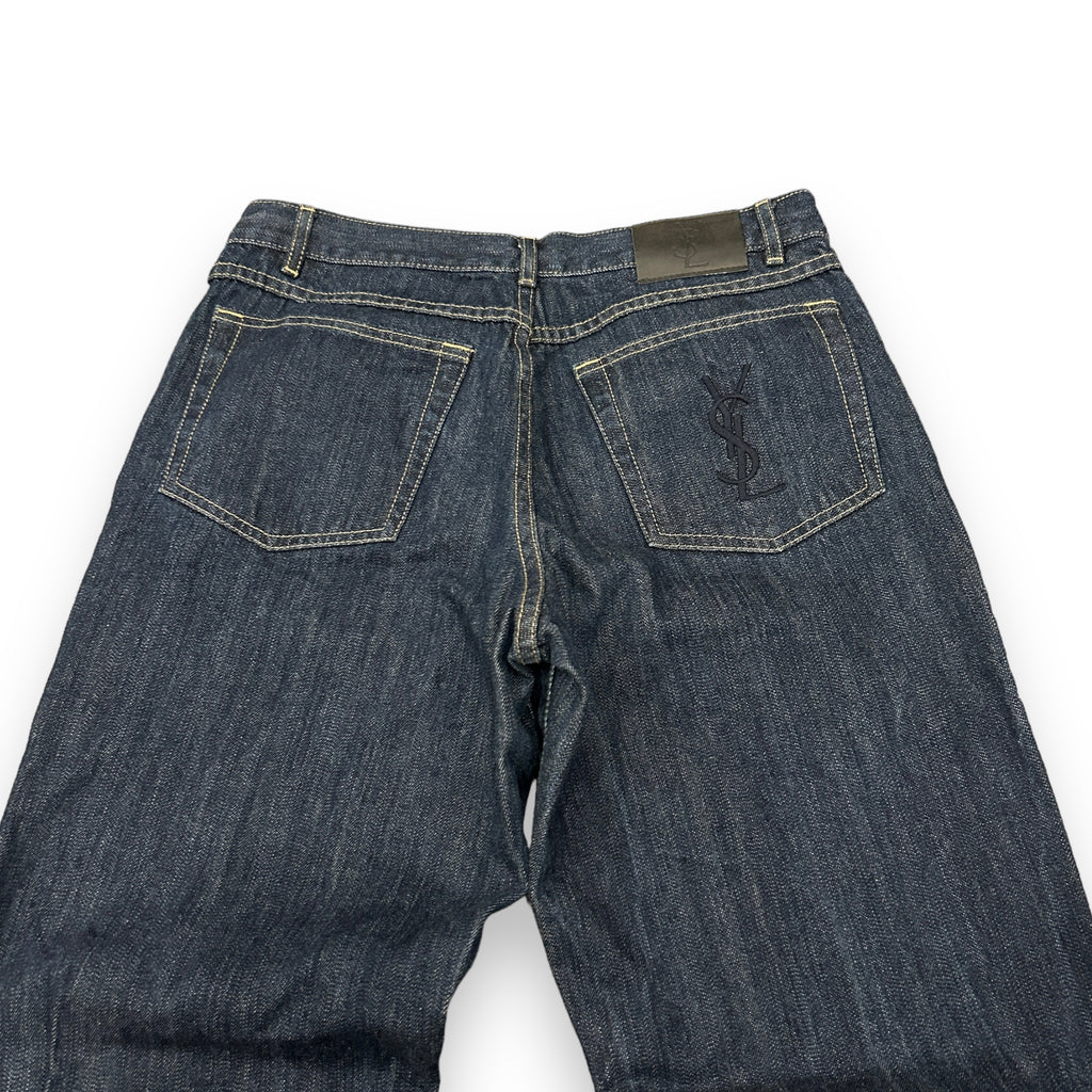 00's Embroidered Navy YSL Jeans (32)