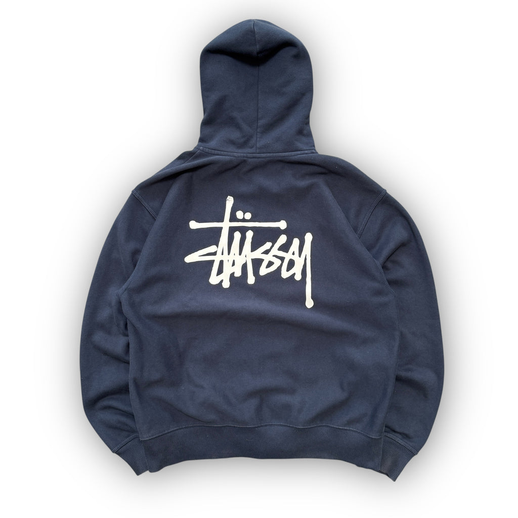 Navy Stussy Zip Up Hoodie (L)